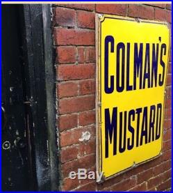 Vintage Colmans Mustard Enamel Sign advertising old sign