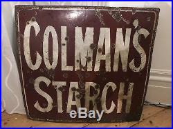 Vintage Colmans Starch Enamel Sign