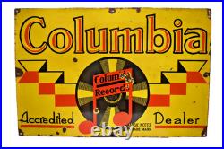 Vintage Columbia Records Porcelain Enamel Sign 30x20 Music Dealer Advertising Vintage Columbia Records Porcelain Enamel Sign 30x20 Music Dealer Advertising