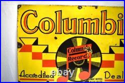 Vintage Columbia Records Porcelain Enamel Sign 30x20 Music Dealer Advertising Vintage Columbia Records Porcelain Enamel Sign 30x20 Music Dealer Advertising
