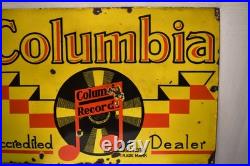 Vintage Columbia Records Porcelain Enamel Sign 30x20 Music Dealer Advertising Vintage Columbia Records Porcelain Enamel Sign 30x20 Music Dealer Advertising