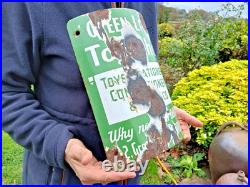Vintage Curved Enamel Advertising Sign 2 Green Lane Toy Shop Redruth Cornwall