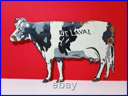 Vintage DE-LAVAL Cow Cream Farm Porcelain Enamel Sign 8 x 5.5 Inches