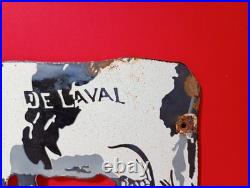 Vintage DE-LAVAL Cow Cream Farm Porcelain Enamel Sign 8 x 5.5 Inches