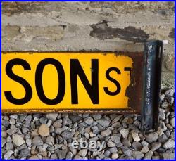 Vintage D/Sided American Enamel Advertising Sign. West Madison Street, Chicago