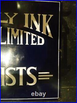 Vintage Dealers Sign Hooghly Ink Company Limited Stockist Porcelain Enamel Sign