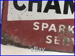 Vintage Dependable Champion Spark Plug Service Enamel Sign