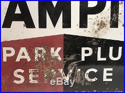 Vintage Dependable Champion Spark Plug Service Enamel Sign