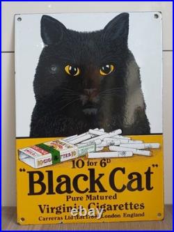 Vintage Dodo Designs Black Cat Cigarettes Enamel Sign