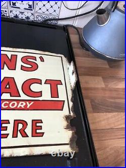 Vintage Double Sided Enamel Lyons Extract Sign