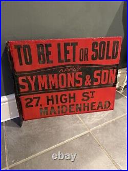 Vintage Double Sided Enamel Sign Symonns & Sons Maidenhead