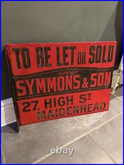 Vintage Double Sided Enamel Sign Symonns & Sons Maidenhead