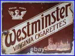 Vintage Double Sided Enamel Sign, Westminster Virginia Cigarettes