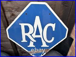 Vintage Double Sided Rac Enamel Garage Sign collect from Essex / North Norfolk