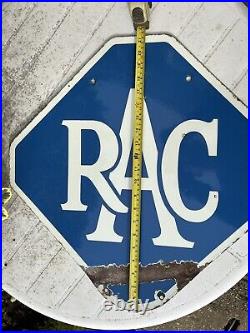 Vintage Double Sided Rac Enamel Garage Sign collect from Essex / North Norfolk