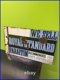 Vintage Double Sided Royal Standard Paraffin Enamel Sign
