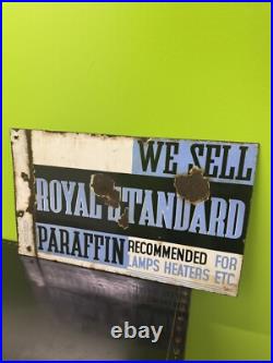 Vintage Double Sided Royal Standard Paraffin Enamel Sign