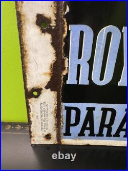 Vintage Double Sided Royal Standard Paraffin Enamel Sign