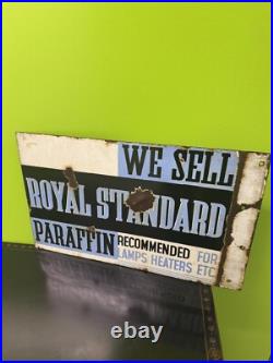 Vintage Double Sided Royal Standard Paraffin Enamel Sign