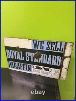 Vintage Double Sided Royal Standard Paraffin Enamel Sign