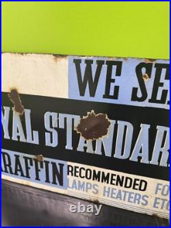 Vintage Double Sided Royal Standard Paraffin Enamel Sign