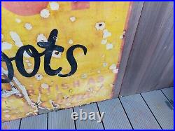 Vintage Dunlop Boots Enamel Sign, Antique Advertising Sign, Rustic Man Cave Vintage Dunlop Boots Enamel Sign, Antique Advertising Sign, Rustic Man Cave