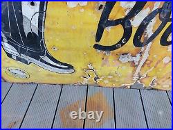 Vintage Dunlop Boots Enamel Sign, Antique Advertising Sign, Rustic Man Cave Vintage Dunlop Boots Enamel Sign, Antique Advertising Sign, Rustic Man Cave