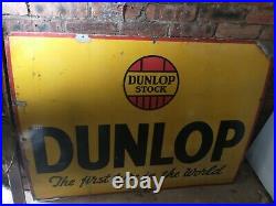 Vintage Dunlop Enamel Sign 48x36 inches