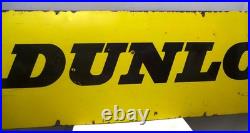 Vintage Dunlop Enamel Sign 72x18 Yellow Tyres Tire Garage Advertising Board Vintage Dunlop Enamel Sign 72x18 Yellow Tyres Tire Garage Advertising Board