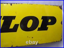 Vintage Dunlop Enamel Sign 72x18 Yellow Tyres Tire Garage Advertising Board Vintage Dunlop Enamel Sign 72x18 Yellow Tyres Tire Garage Advertising Board