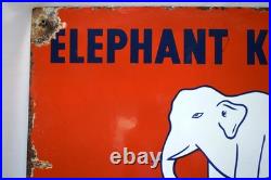 Vintage Elephant Kerosene Porcelain Enamel Sign 24x18in Standard Vacuum Oil Doub