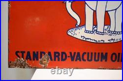 Vintage Elephant Kerosene Porcelain Enamel Sign 24x18in Standard Vacuum Oil Doub