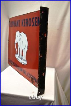 Vintage Elephant Kerosene Porcelain Enamel Sign 24x18in Standard Vacuum Oil Doub