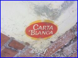 Vintage Enamel Advertising Sign 1950s Table CARTA BLANCA Mexican Beer Lager 4
