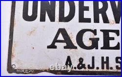 Vintage Enamel Advertising Sign For New York Underwriters Agency