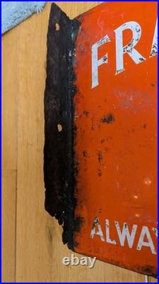 Vintage Enamel Advertising Sign Franklyn's Fine Shagg Always Good To The End