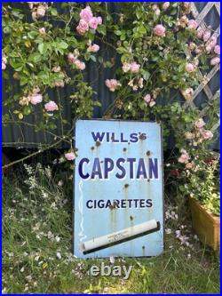 Vintage Enamel Advertising Sign Original, large, Wills's Capstan Cigarettes
