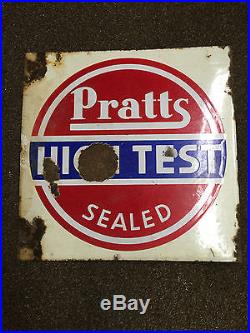 Vintage Enamel Advertising Sign Pratts Double Sided Sign Automobilia