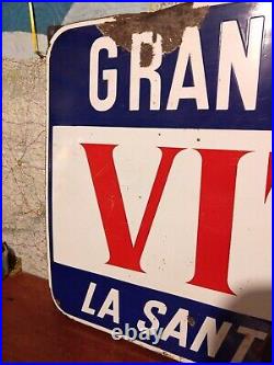 Vintage Enamel Advertising Sign VITTEL MINERAL WATER 1954