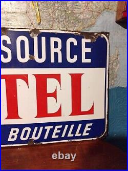 Vintage Enamel Advertising Sign VITTEL MINERAL WATER 1954