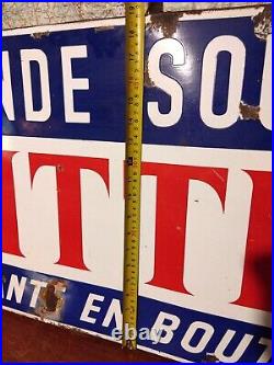 Vintage Enamel Advertising Sign VITTEL MINERAL WATER 1954