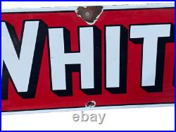 Vintage Enamel Advertsing Whitebread Sign Metal Large