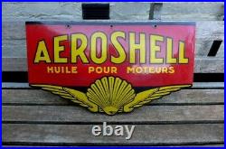 Vintage Enamel Aeroshell Motor Metal Sign Painted Wall Collector 34.5 cm x 60 cm