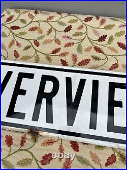 Vintage Enamel American Road Sign Double Sided RIVERVIEW DRIVE