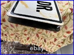 Vintage Enamel American Road Sign Double Sided RIVERVIEW DRIVE