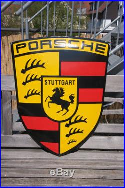 Vintage Enamel Automobile Wall Sign / Plaque # Porsche Stuttgart Germany