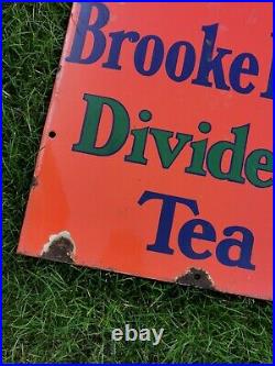Vintage Enamel Brooke Bond D Dividend Tea Early Advertising Shop Sign