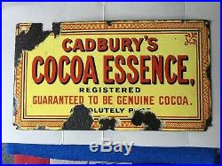 Vintage Enamel Cadbury's Cocoa Essence Sign