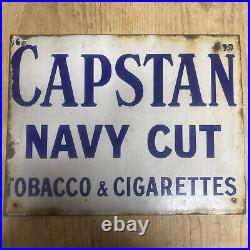 Vintage Enamel Capstan Navy Cut Tobacco & Cigarettes Double Sided