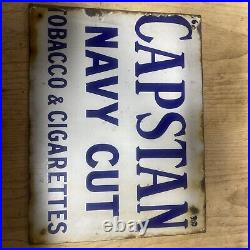 Vintage Enamel Capstan Navy Cut Tobacco & Cigarettes Double Sided